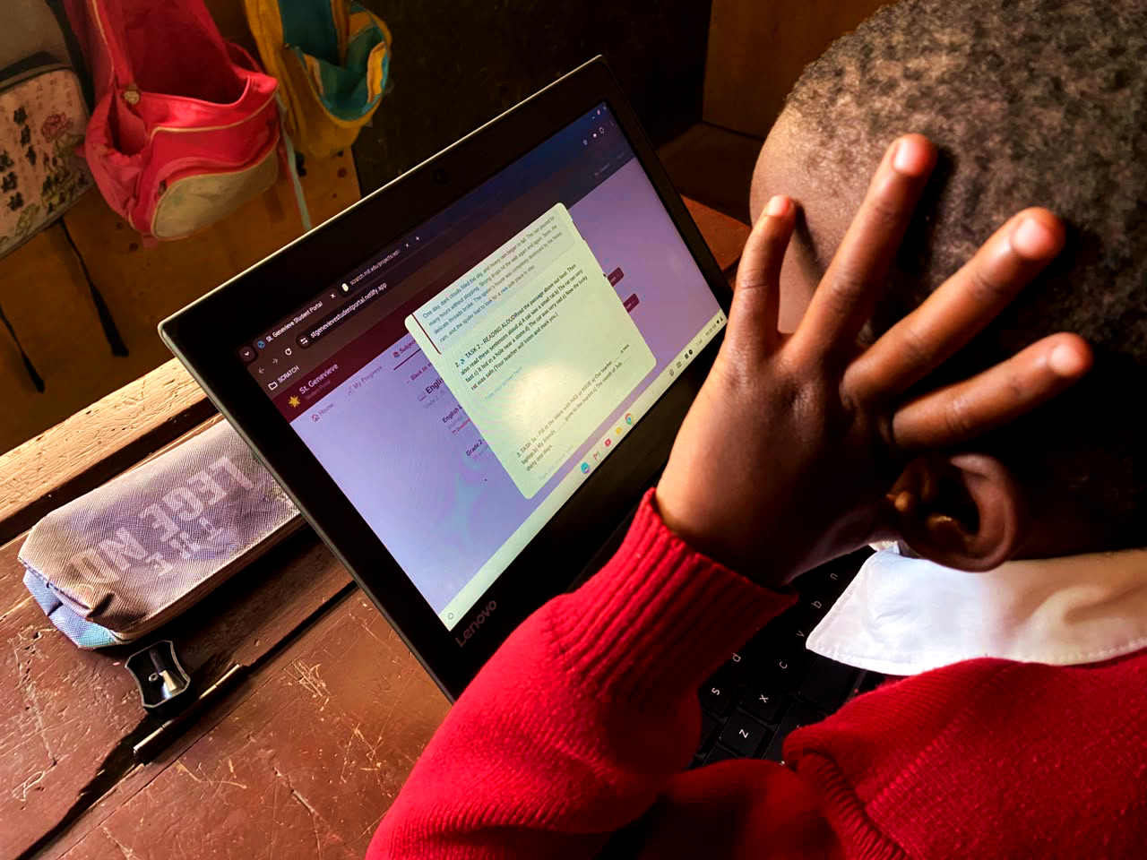 Student on St. Genevieve Academy Student Portal